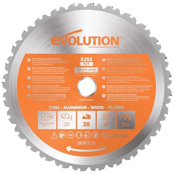 Zaagblad Evolution 255mm multipurpose metaal/alu/hout, Verzenden, Nieuw