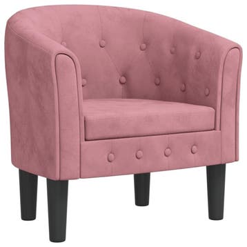 Fauteuil Roze Fluweel | Tweedekansje | OP=OP, Huis en Inrichting, Fauteuils, Gebruikt, Minder dan 75 cm, Ophalen of Verzenden