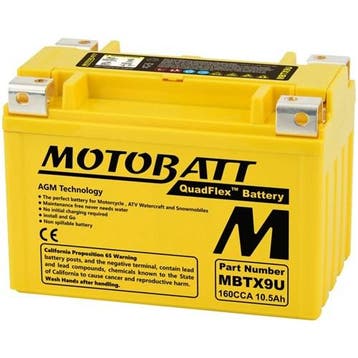 Motobatt Agm Accu Mbtx9U 12V 10.5Ah 151X87X105/110, Verzenden, Nieuw