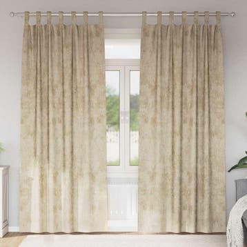 vidaXL Velvet Gordijnen met gordijnen 2 pcs Crème 225 x 140, Huis en Inrichting, Stoffering | Gordijnen en Lamellen, Verzenden