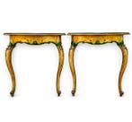Wandtafel (2) - Hout - Italiaanse barokconsole, Antiek en Kunst