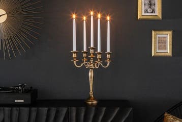Kandelaar MODERN BAROK 40cm goud 5-armige kroonluchter, Ophalen of Verzenden, Nieuw