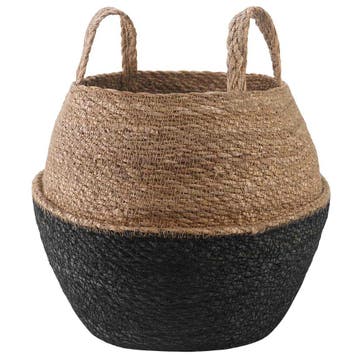 vidaXL Plantenpot met handvatten Zwart Ø 32 x 32 cm 100%, Verzenden, Nieuw, 30 tot 60 cm