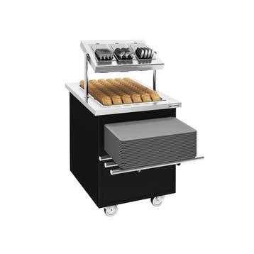 GGM Gastro | Bestek- en servieswagen DANZIG - 700mm - met |, Verzenden, Nieuw in verpakking, RVS Meubilair