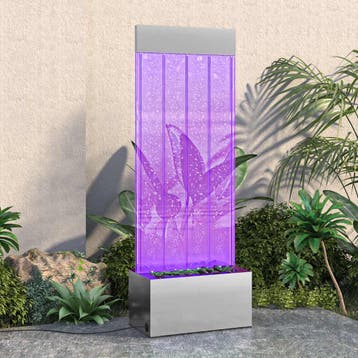 vidaXL Bubbelzuil met RGB LEDs 110 cm roestvrij staal en, Verzenden, Nieuw