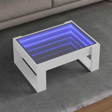 vidaXL Salontafel met Infinity LED 70x53x30 cm wit, Huis en Inrichting, Tafels | Salontafels, 50 tot 100 cm, Verzenden, Nieuw