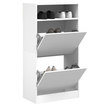 vidaXL Schoenenkast 60x34x116 cm bewerkt hout wit, Verzenden, Nieuw