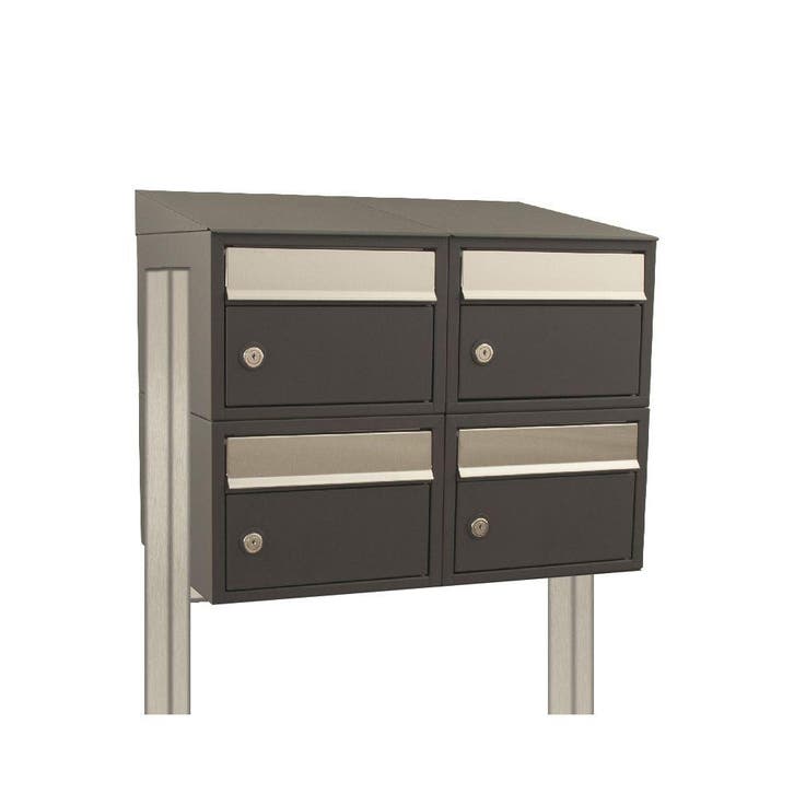 Brievenbusunit Brickset met statief 2-breed 2-hoog met dak -, Tuin en Terras, Brievenbussen, Nieuw, Verzenden