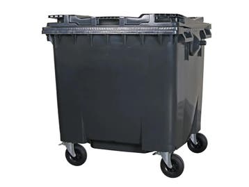 4-wiel kunststof afvalcontainer - 1100 liter - vlak deksel -, Ophalen of Verzenden
