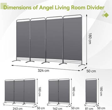 2dekans | Angel Living Kamerscherm - 4 Panelen - 324 x 180, Ophalen of Verzenden, Zo goed als nieuw