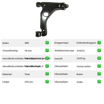 Draagarm Opel Astra 1.2 16V (T98) Van 1998-02 tot 2000-09 -, Verzenden, Nieuw, Opel