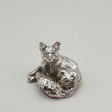 Volpe rivestita in Argento - Beeldje - Met zilver bekleed, Antiek en Kunst