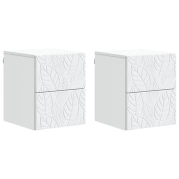 vidaXL Wandbeugel Bedkast 2 pcs Wit 34,5 x 33 x 40 cm, Minder dan 45 cm, Verzenden, Nieuw, Minder dan 55 cm