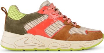 PS Poelman Dames - MINION Combo Mesh Suède Leren Runner, Verzenden, Nieuw