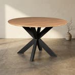 Ronde eettafel Madison Naturel Mangohout 110 cm, Ophalen of Verzenden, Nieuw