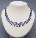 Zilver, Art Deco, Lapis Lazuli - Halsketting