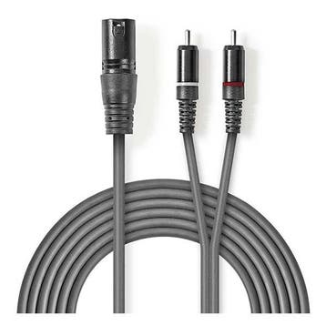 XLR naar Tulp kabel | M  M | Nedis - 3 meter, Verzenden, Nieuw