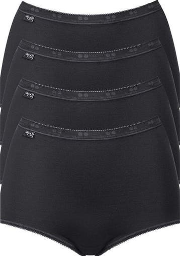 sloggi - Maat 38 - Basic+ Dames Maxi slip - 4-pack - Zwart, Kleding | Dames, Ondergoed en Lingerie, Verzenden