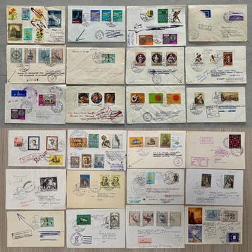 San Marino 1960/1992 - Lot van 24 zakken bestemd voor, Gestempeld