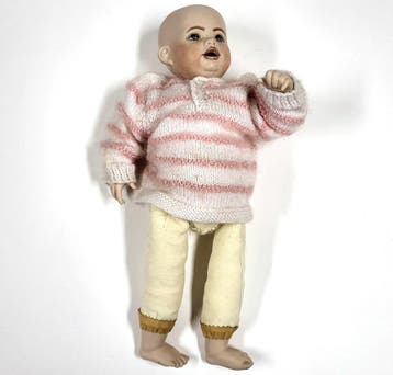 Vintage porseleinen babypop ‘Peaches’ van Boots Tyner, ca, Verzenden, Gebruikt