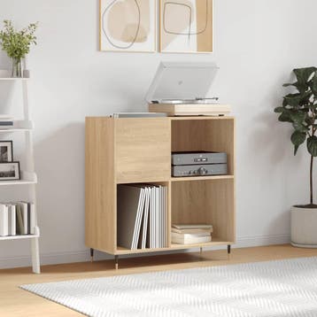 vidaXL Platenkast 84,5x38x89 cm bewerkt hout sonoma, Verzenden, Nieuw