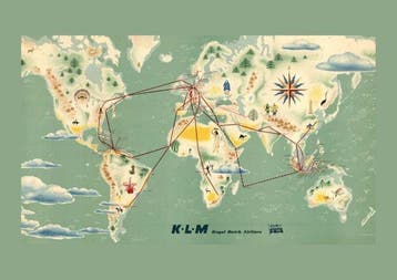 Anonymous - KLM - KLM Royal Dutch Airlines routekaart -