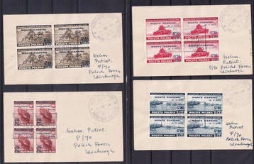 Polen 1944 - Speciaal gestempelde blokken van 4 Monte, Gestempeld