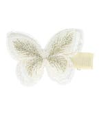 Haarspeld Duckklem 5cm – Vlinder Borduur – Creme Wit, Nieuw