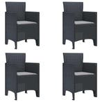 vidaXL Tuinstoel 4 pcs Antraciet 53 x 49 x 85 cm, Verzenden, Nieuw