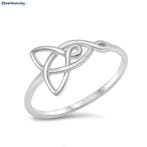 Zilveren keltische love knot ring moeder dochter rhodium, Verzenden, Nieuw, Zilver