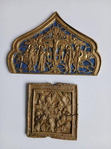 Reis-icoon - brons,emaille