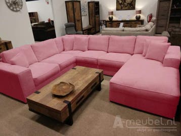 U-Bank Berlicum - u-banken - Roze, Nieuw, 150 cm of meer, Stof, 250 tot 300 cm
