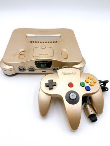 Nintendo - #1857 Nintendo 64 Gold Console with Controller, Nieuw