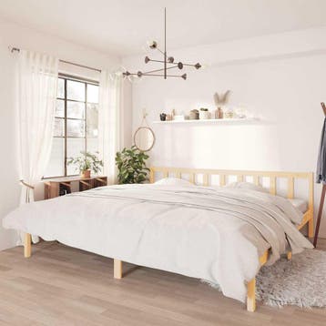 vidaXL Bedframe massief grenenhout 200x200 cm, Bruin, Verzenden, Overige maten, 200 cm