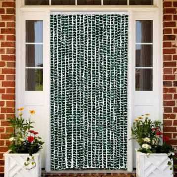 vidaXL Vliegengordijn 90x200 cm chenille groen en wit, Verzenden, Nieuw, Groen