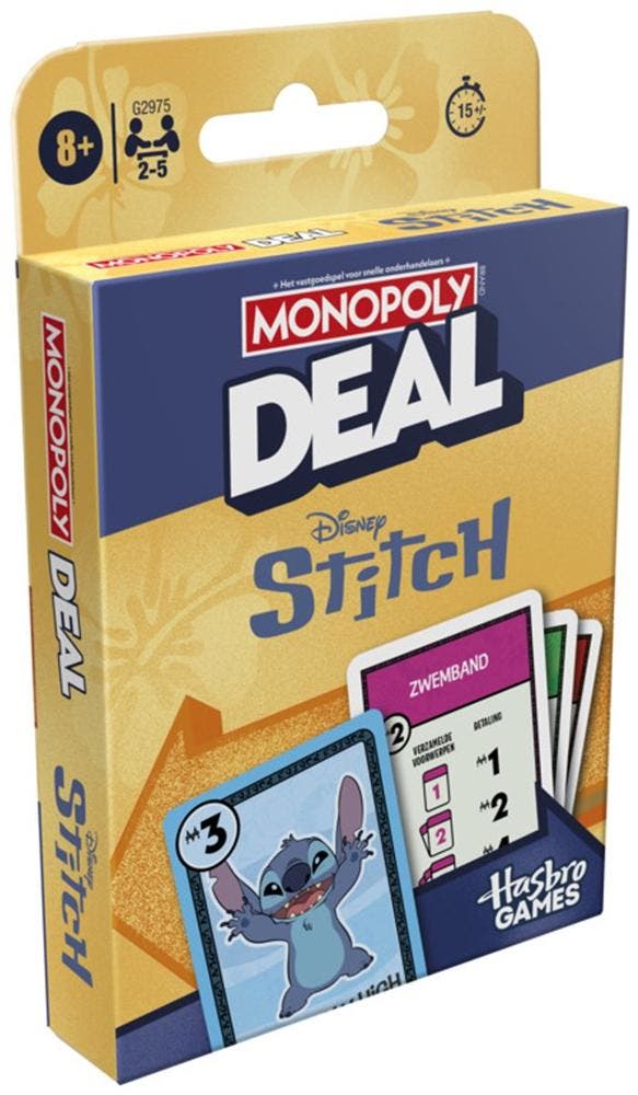 Monopoly Deal - Stitch | Hasbro - Kaartspellen, Hobby en Vrije tijd, Gezelschapsspellen | Kaartspellen, Nieuw, Verzenden