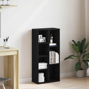vidaXL Boekenkast 50x25x104 cm bewerkt hout zwart, Verzenden, Nieuw, Overige houtsoorten