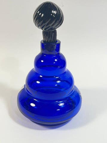 Marcello Furlan - Flesvaas - Muranoglas - Blauw geblazen, Antiek en Kunst, Antiek | Glas en Kristal