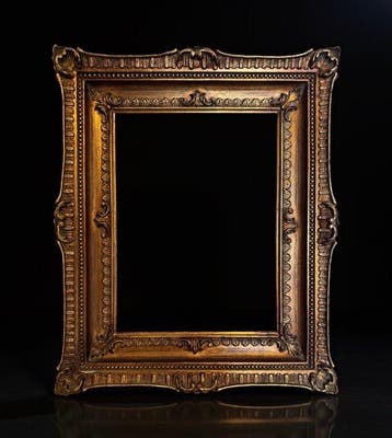 Lijst - Museaal - Gegraveerd met voluut - Hout - Composiet