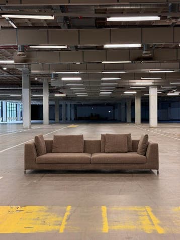 BB Italia Ray Bank | Taupe | NIEUWSTAAT + Garantie, 250 tot 300 cm, 100 tot 125 cm, Stof, Ophalen of Verzenden