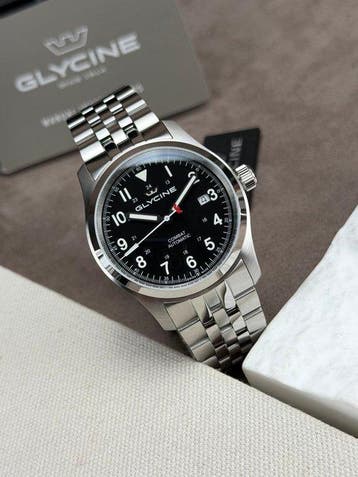 Glycine - Combat Field Automatic Date Black - GL0572 - Heren, Nieuw