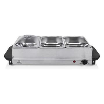 Warmhoudplaat | Tristar | 3 x 1.4 liter (200W, RVS, Deksel), Verzenden, Nieuw in verpakking