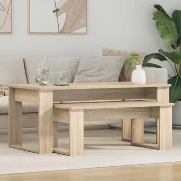 vidaXL Koffietafel Set 2 st Sonoma Eiken 100 x 50 x 42 cm, Verzenden, Nieuw, Overige houtsoorten, 50 tot 100 cm