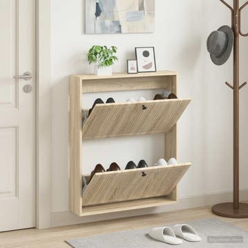 vidaXL Wandgemonteerde Schoenkast EDE 71 x 17 x 86 cm, Verzenden, Nieuw