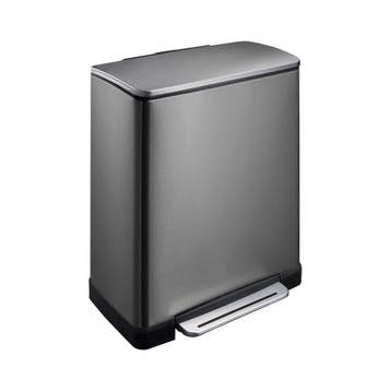 EKO E-Cube recycling pedaalemmer 28+18 ltr - Black steel, Verzenden, Nieuw