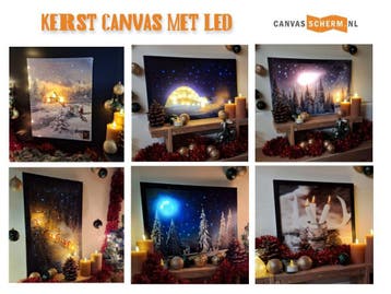 Kerst Canvas Schilderij met LED verlichting - NIEUW, Verzenden, Nieuw