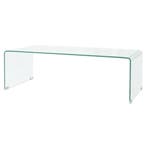 vidaXL Salontafel 98x45x30 cm gehard glas transparant, Huis en Inrichting, Tafels | Salontafels, Minder dan 50 cm, 50 tot 100 cm