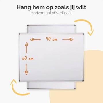 2dekans | Goliving Whiteboard met Stiften - 60 x 90 cm -, Ophalen of Verzenden, Nieuw in verpakking