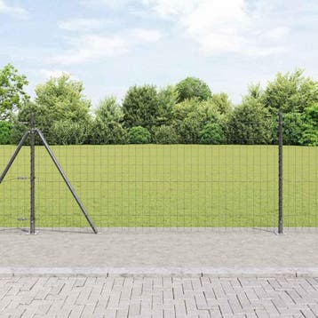 vidaXL Euro-hek met betonnen voetstuk 10 x 0,8 m PVC-Coated, Verzenden, Nieuw, IJzer