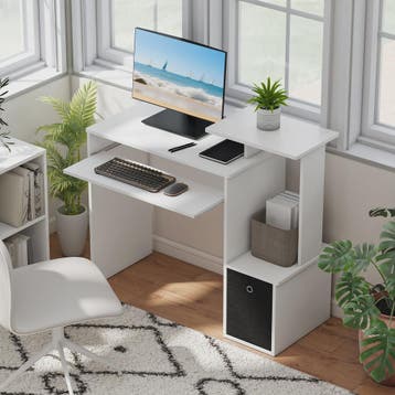 HOMCOM Compact Computerbureau met Uitschuifbaar Toetsenbordv, Verzenden, Nieuw